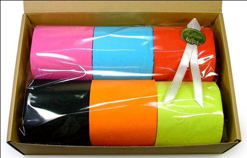 Colorful sanitary paper